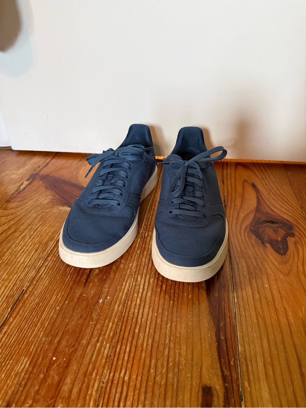 Cole Haan Grand Navy Low-Top Lace-Up Sneakers with White Sole